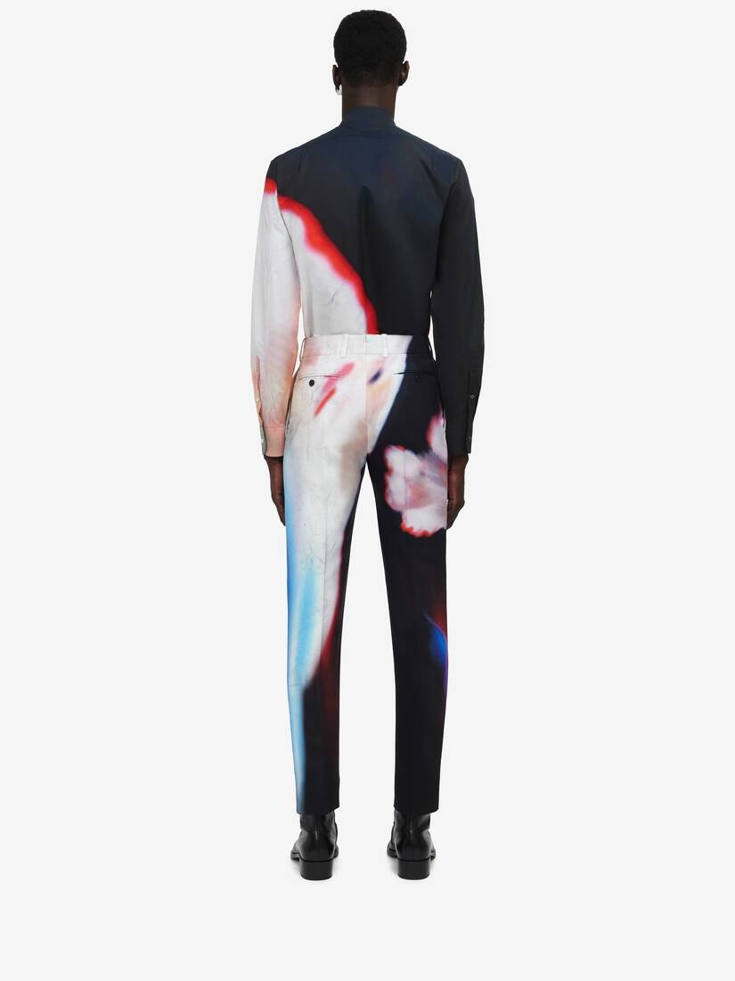 Men's Solarised Flower Cigarette Trousers in Multicolor - 4