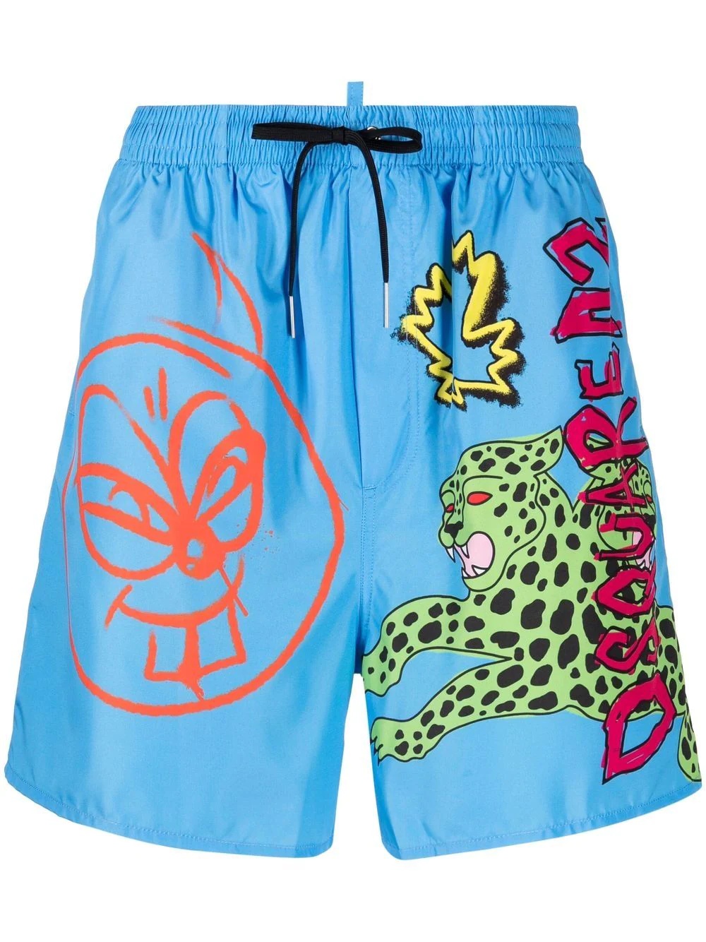 spray-paint logo swim shorts - 1