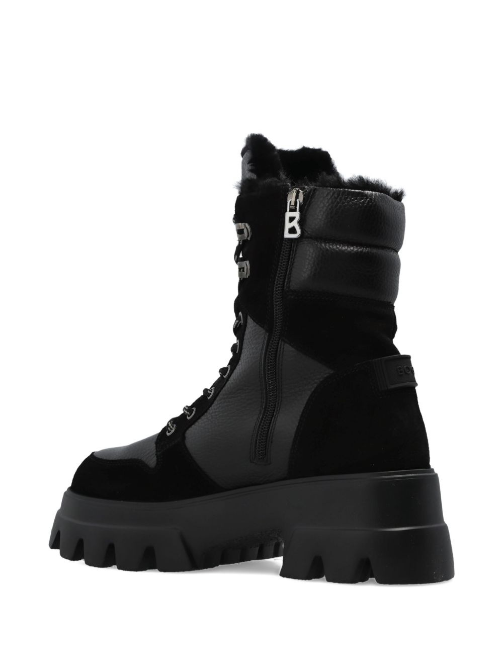 lace-up panelled combat boots - 3