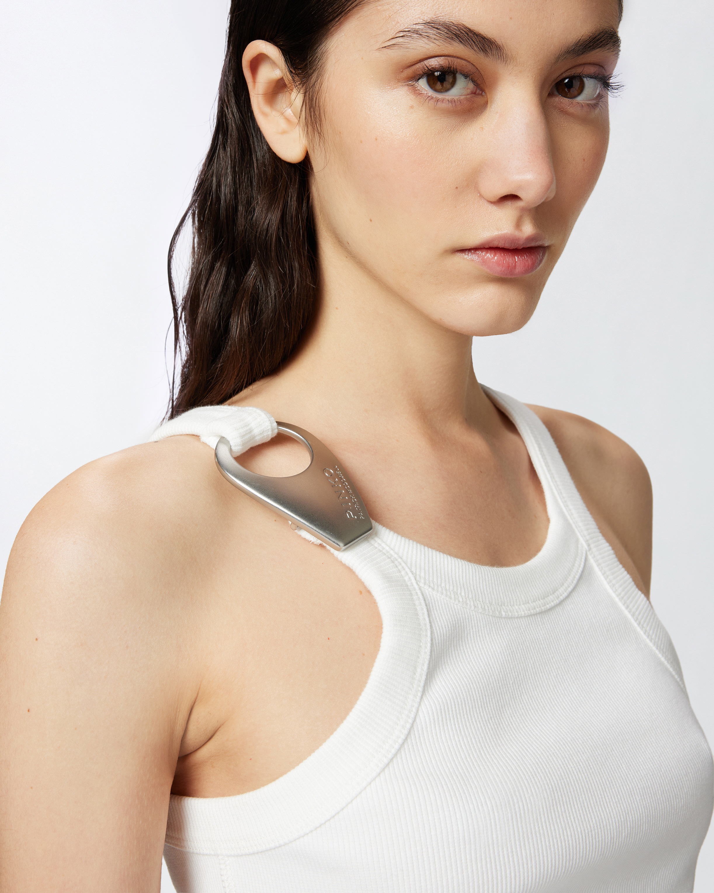 REIMAGINE BY PINKO X PATRICK MCDOWELL RIBBED VEST TOP WITH BUCKLE - 5