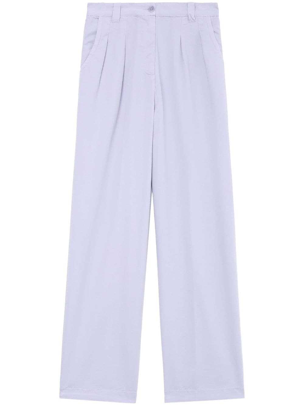 wide-leg cotton trousers - 1