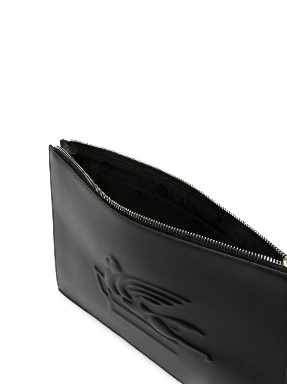 Pegaso-motif leather clutch bag - 4