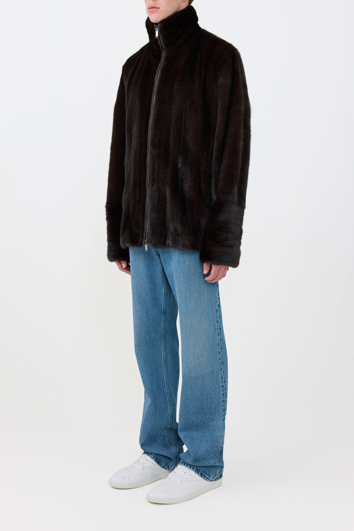 Aristede Jacket in Dark Chocolate Recycled Mink Fur - 4