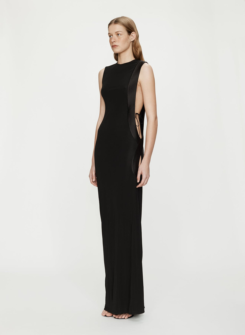 Infinity Cutaway Satin Trimmed Dress 1