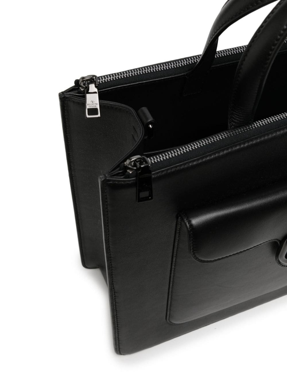 V-Logo leather briefcase - 5