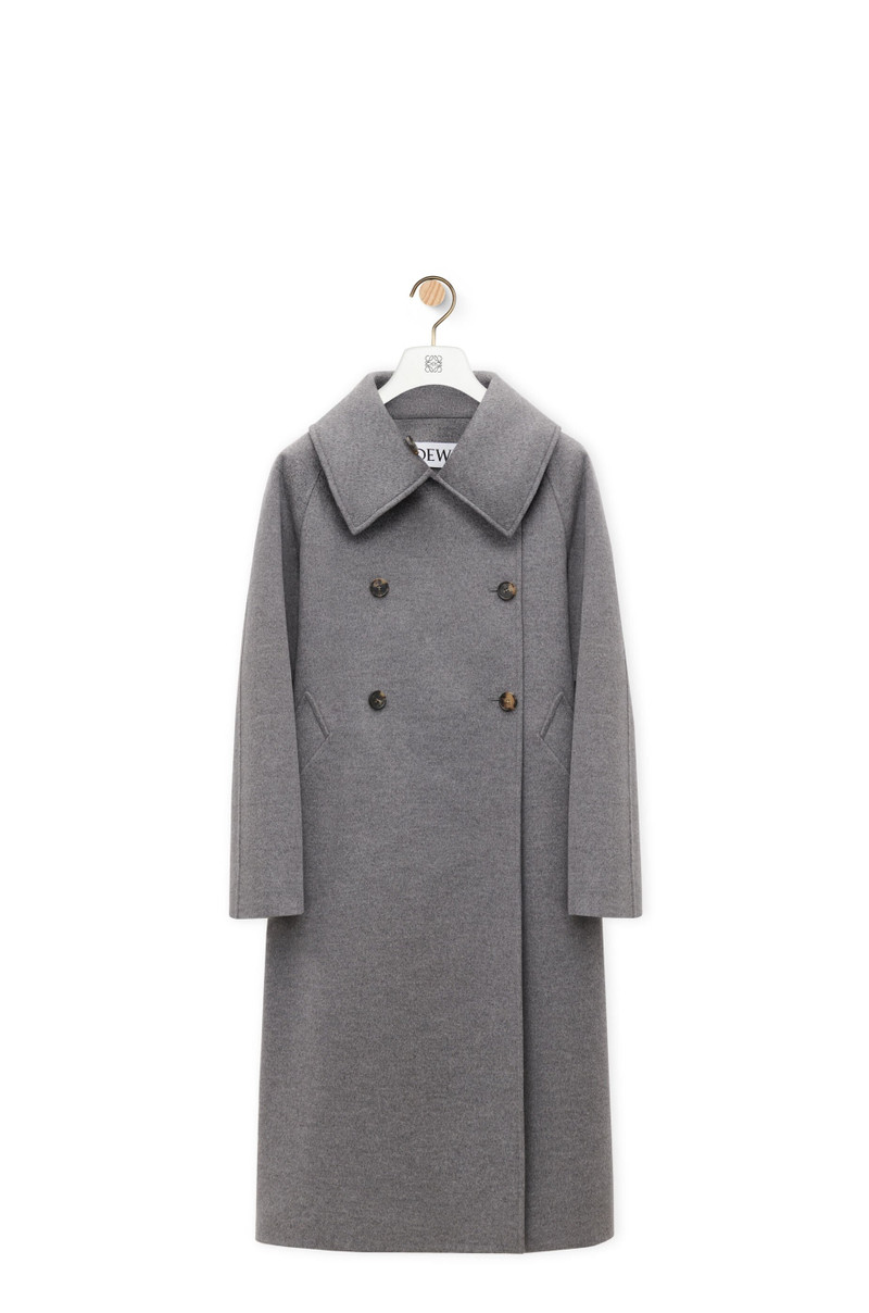 Double-breasted coat in wool and cashmere - 1