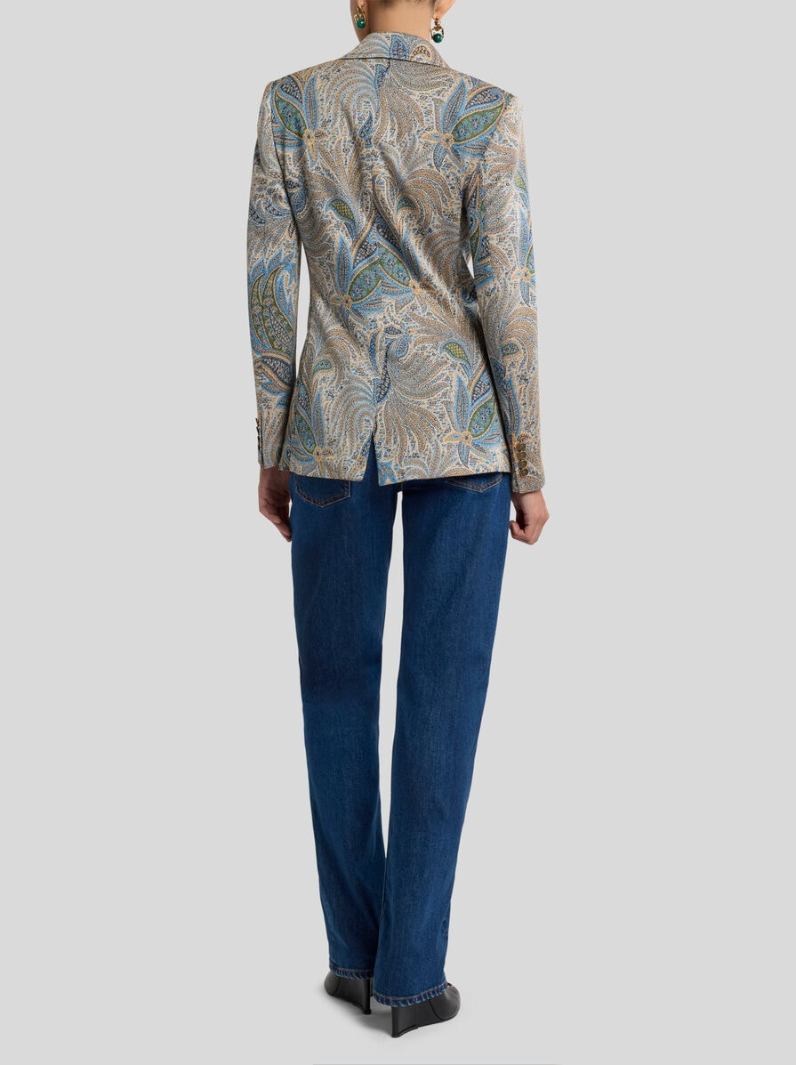 DOUBLE-BREASTED PAISLEY JACQUARD JACKET - 4