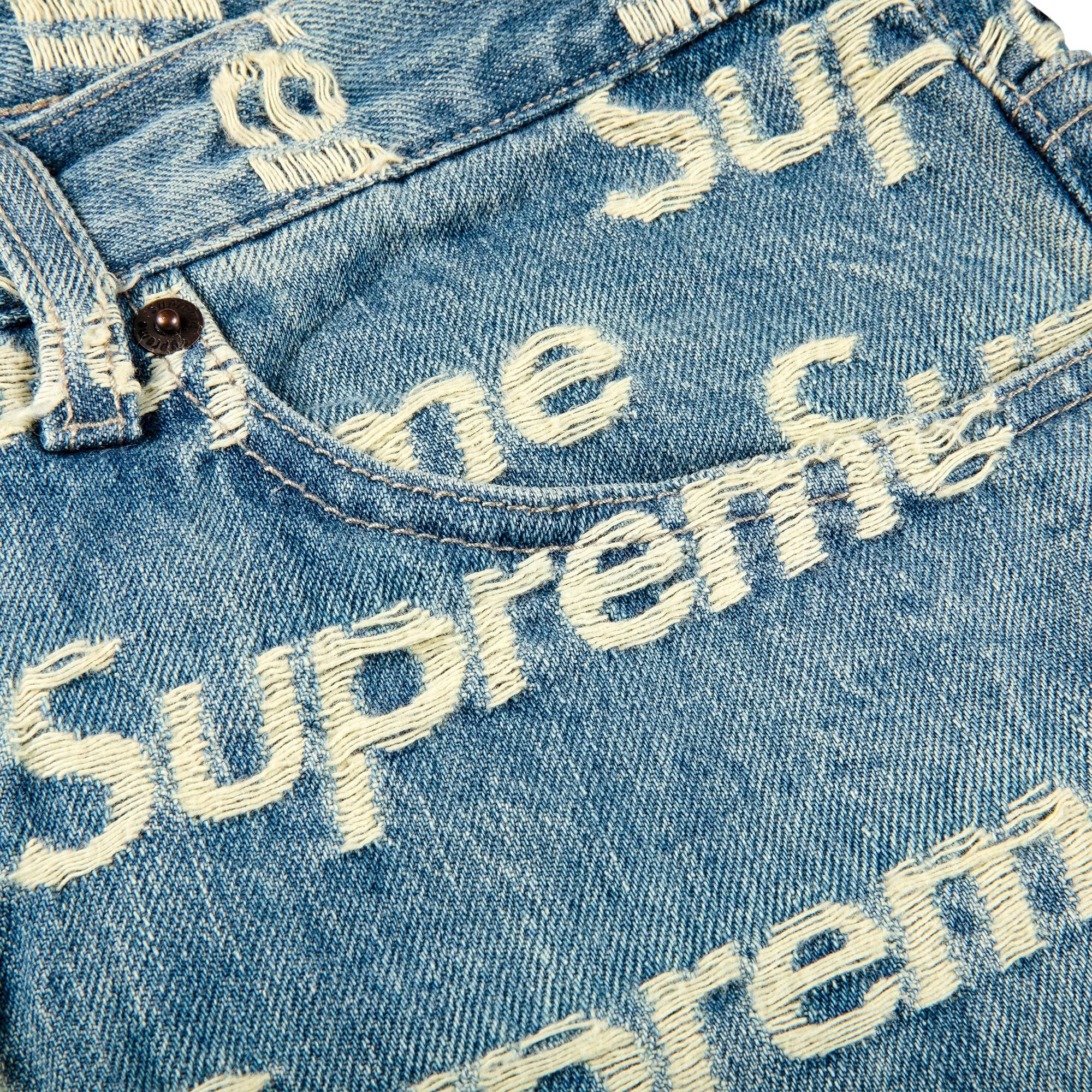 Supreme Supreme Frayed Logos Regualr Jean 'Blue' | REVERSIBLE