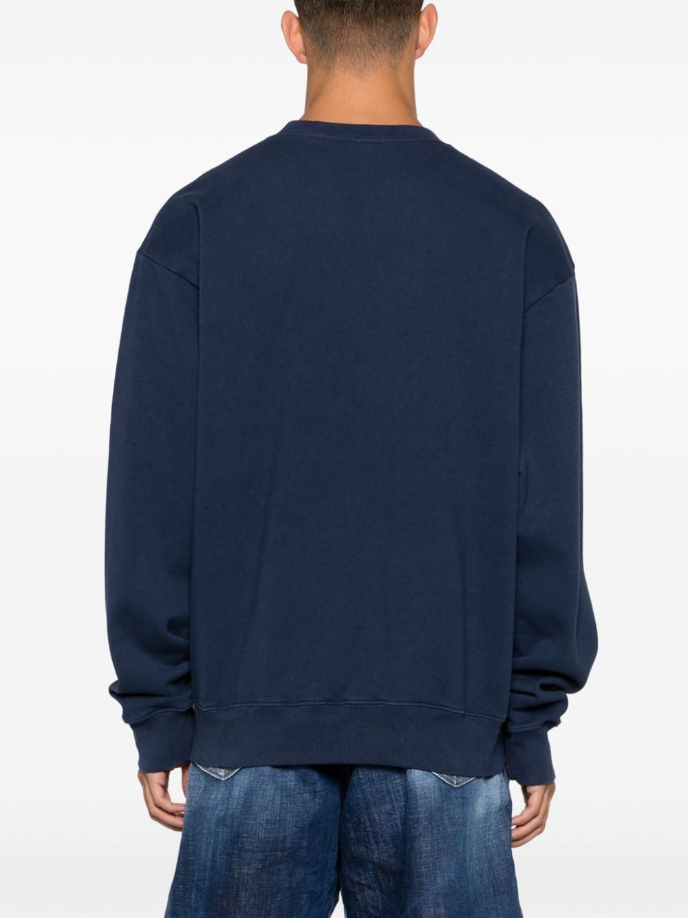 text-print cotton sweatshirt - 5
