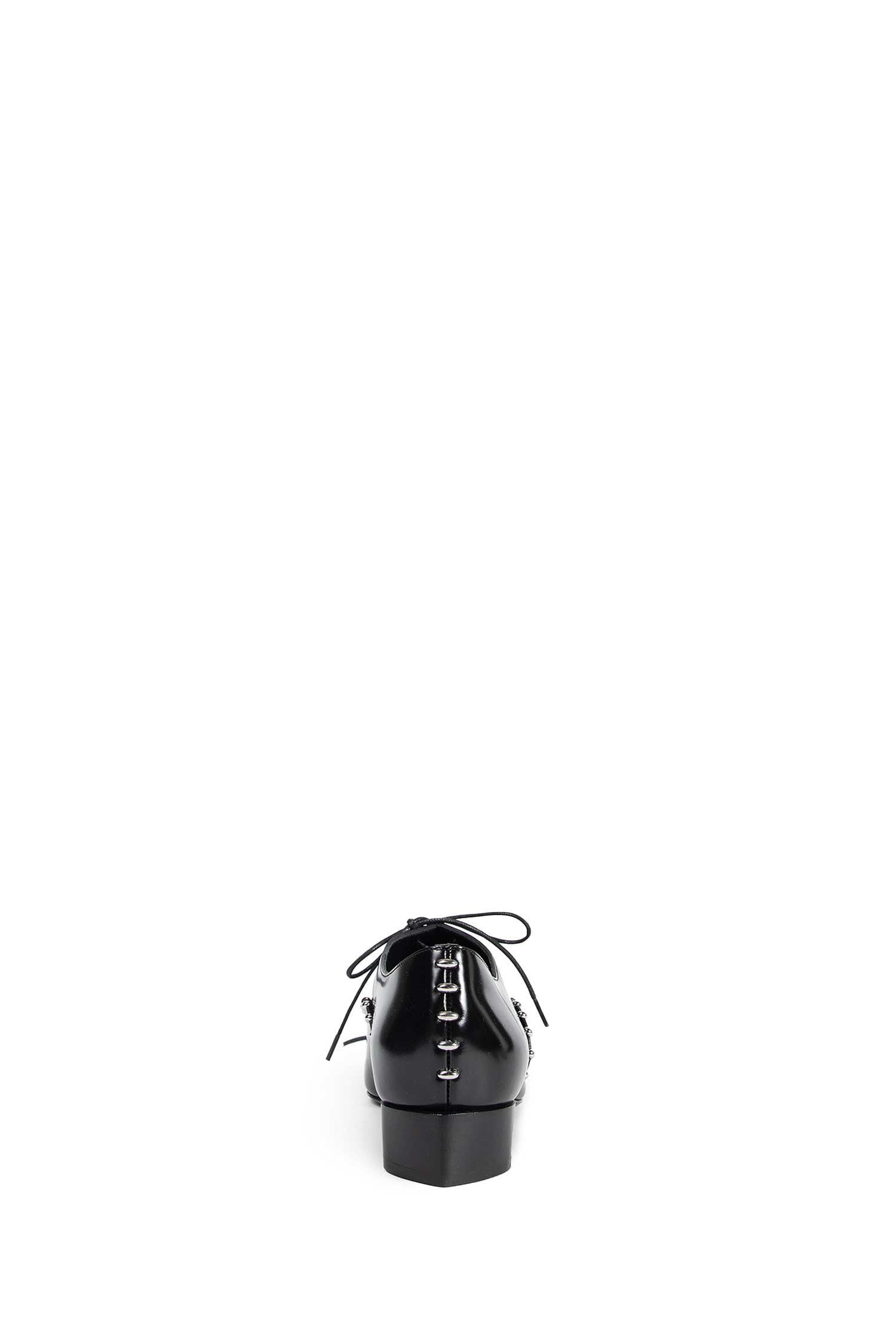 Pointed Leather Lace-up Pumps - 3