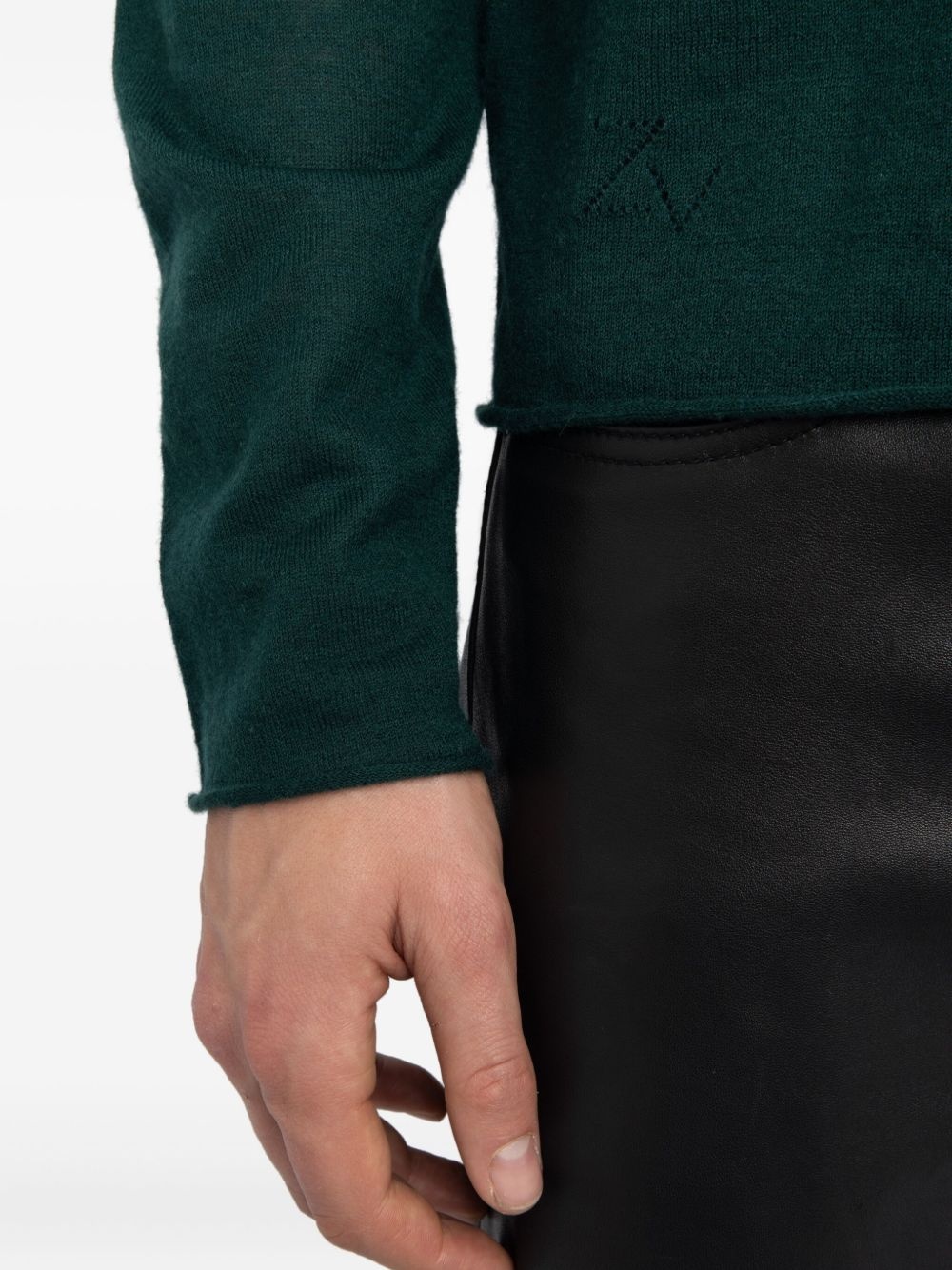 Teiss raw-edge crew-neck sweater - 5