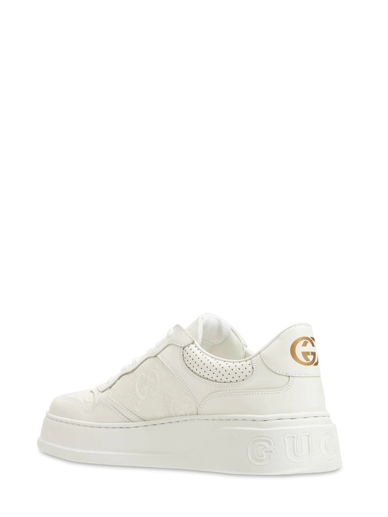 GG EMBOSSED LEATHER SNEAKERS - 4