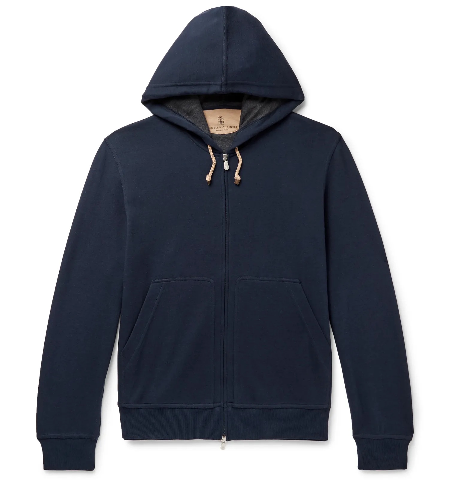 Double-Faced Cotton-Blend Jersey Zip-Up Hoodie - 1