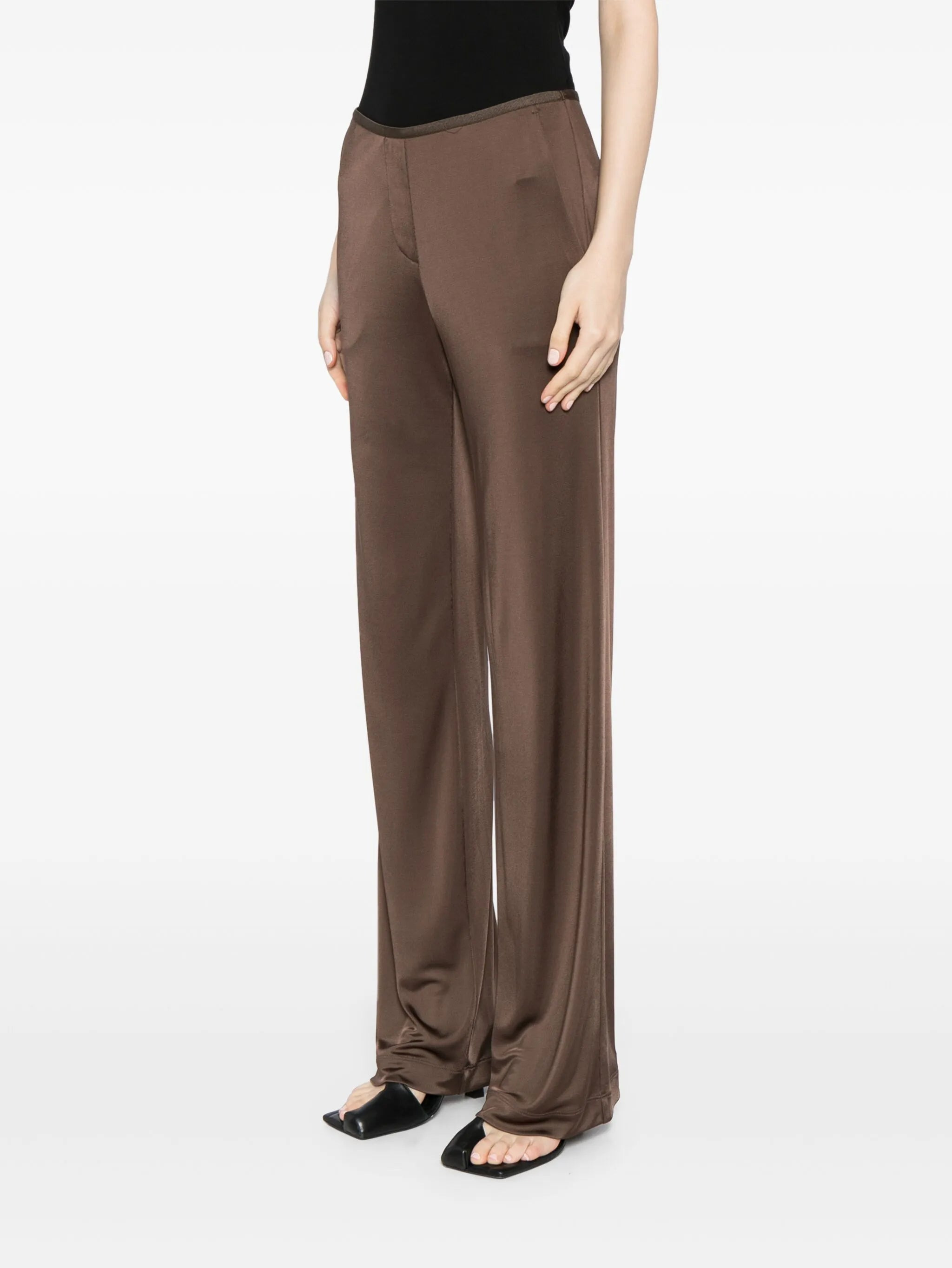 fluid straight-leg trousers - 3