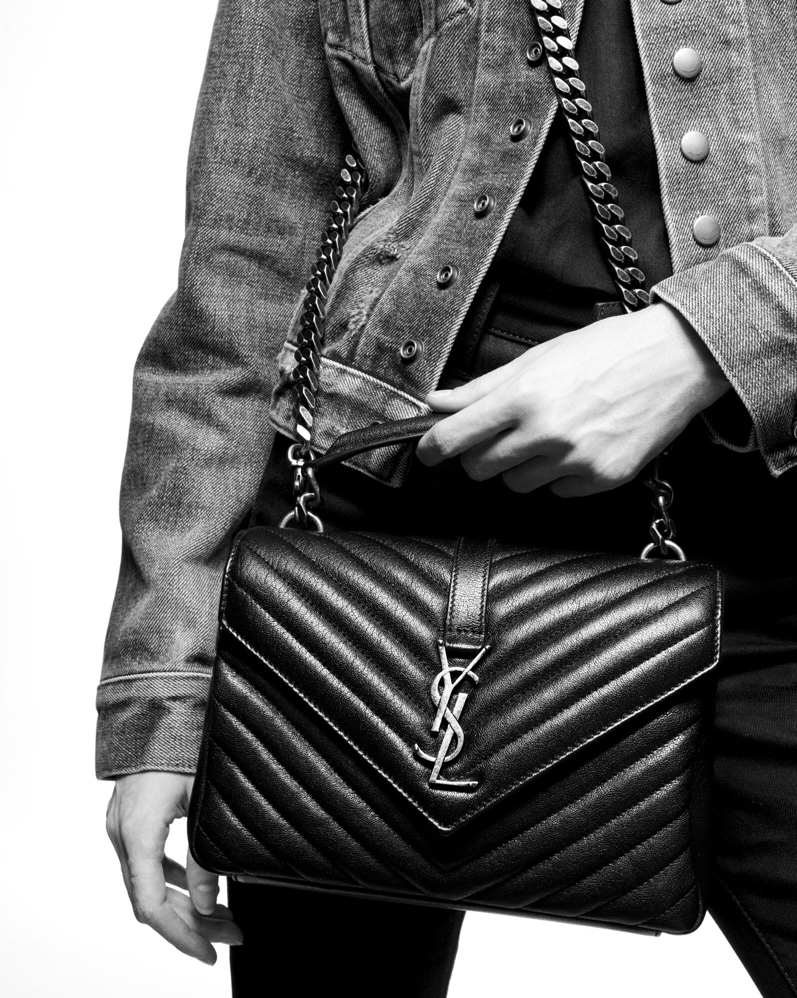 MEDIUM COLLEGE IN QUILTED LEATHER, Saint Laurent