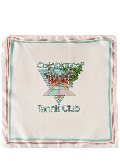CASABLANCA Tennis Club medium silk twill scarf outlook
