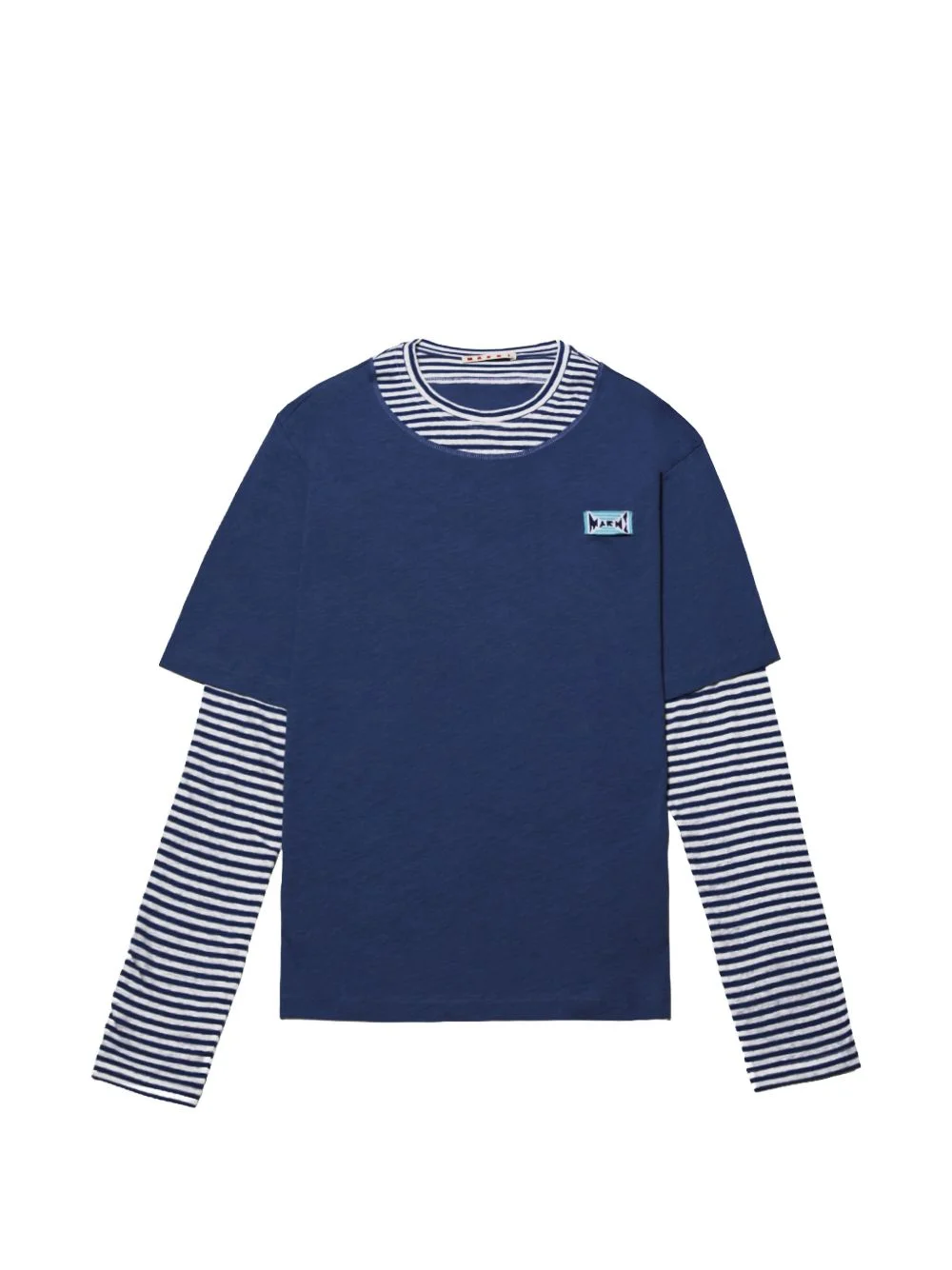 striped layered T-shirt - 1