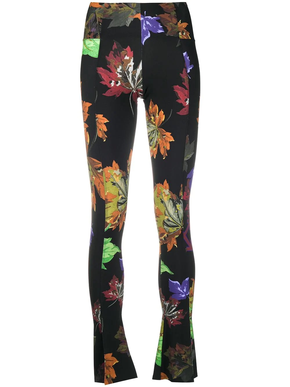 floral-print flared leggings - 1