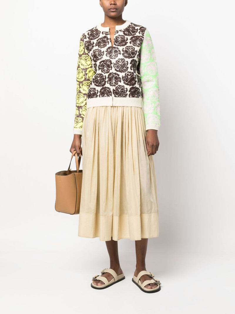 TORY BURCH floral-motif zip-up cardigan outlook
