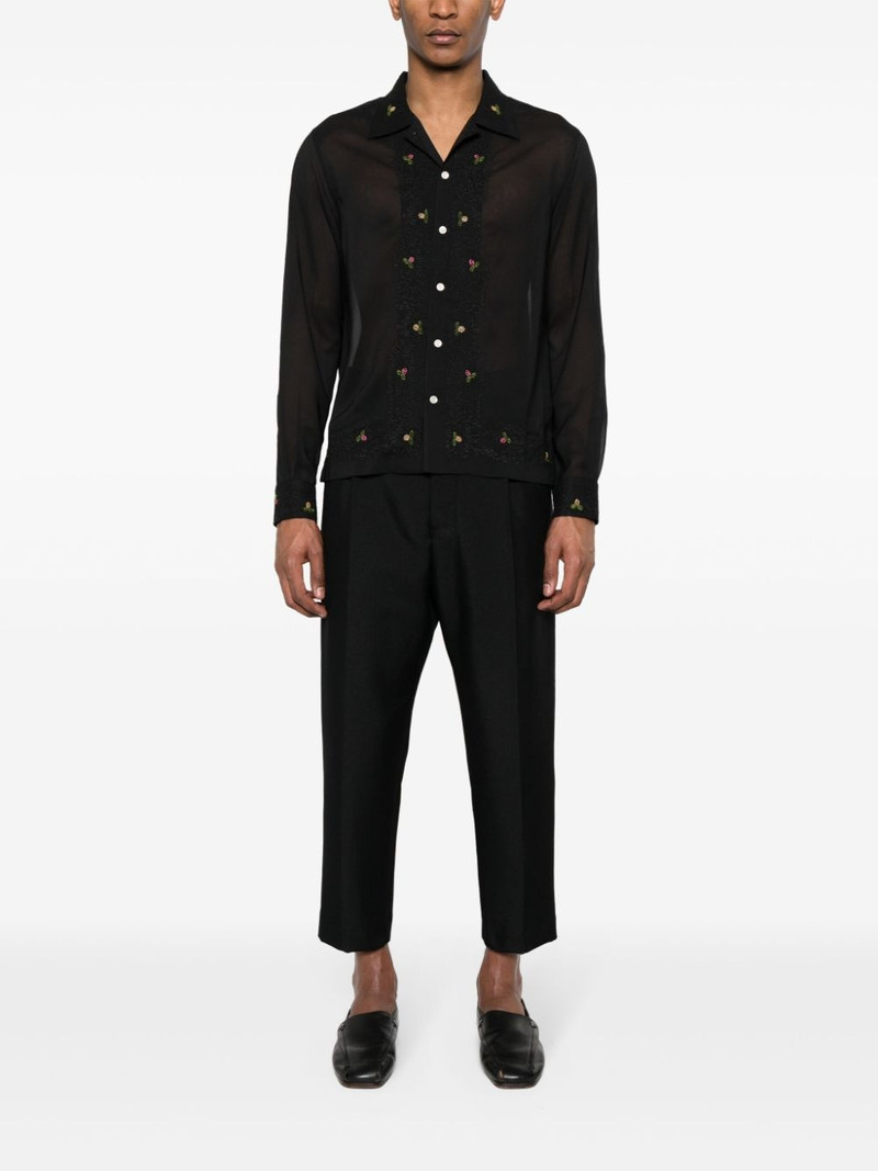 BODE Beaded Framboise semi-sheer shirt outlook