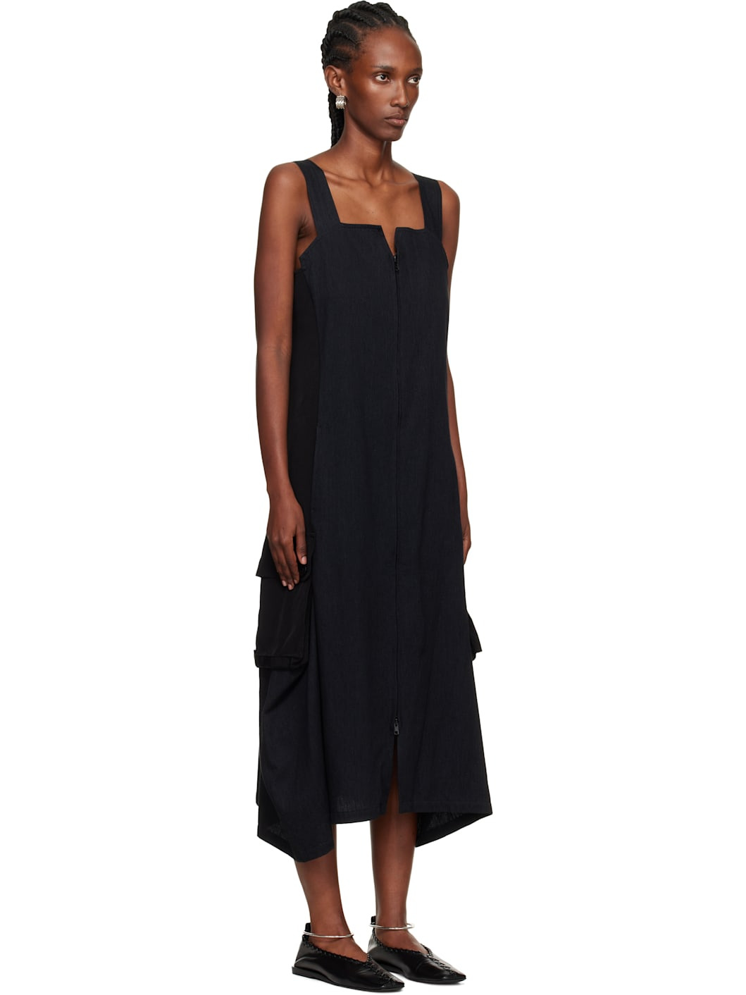 Black E-Work Pocket Maxi Dress - 2