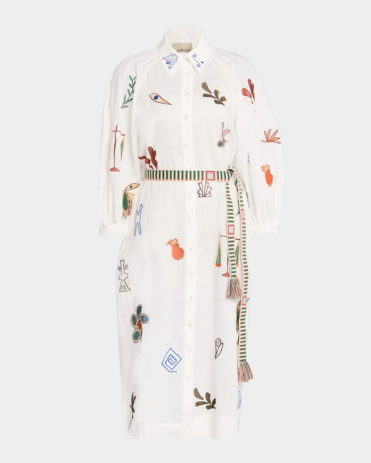 Mina Embroidered Midi Shirtdress - 1