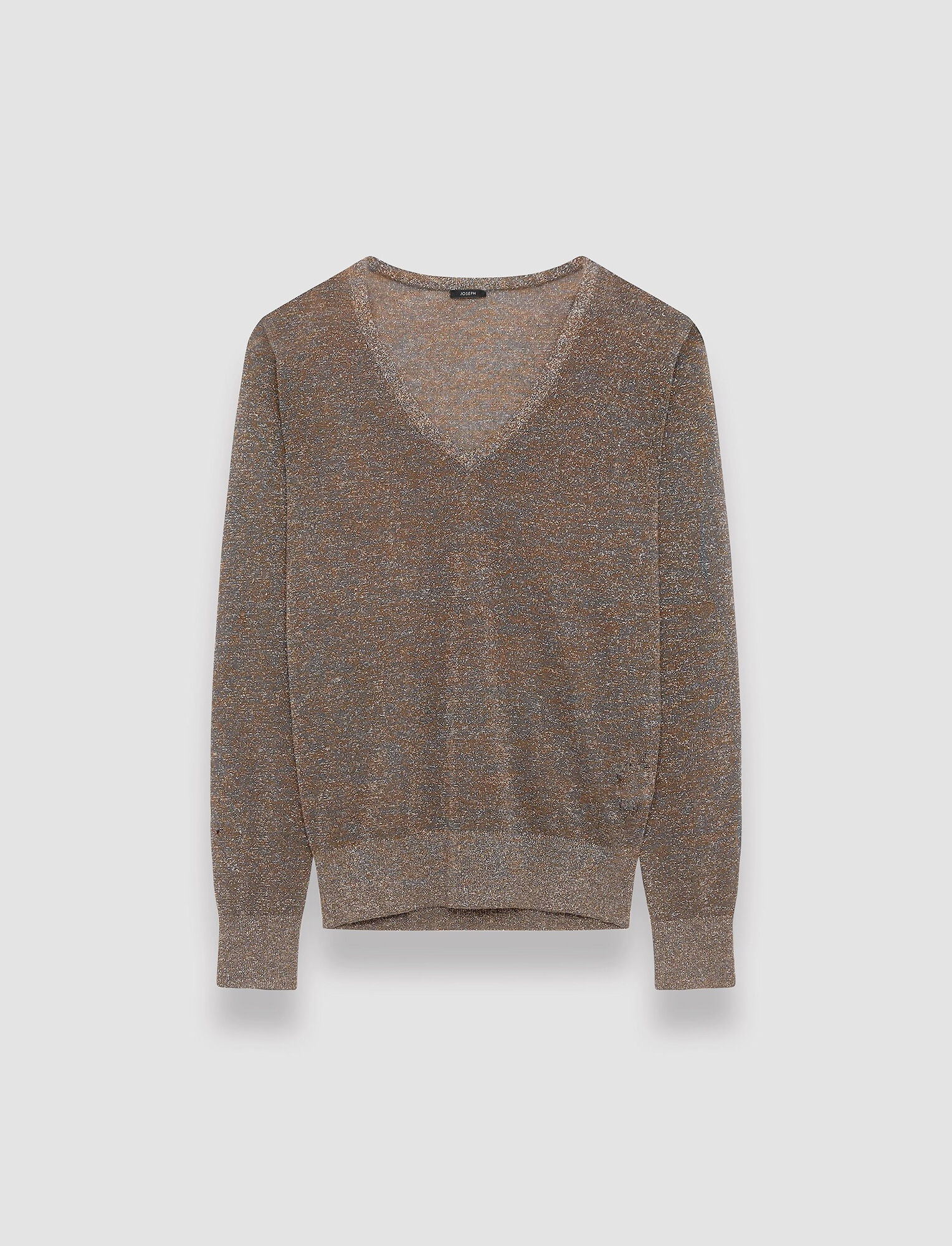 Lurex V Neck Jumper - 1