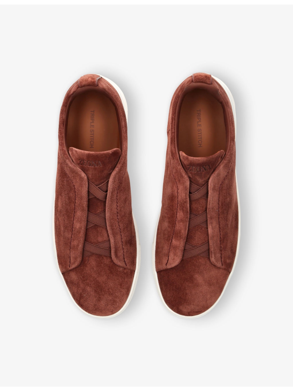 Triple-Stitch Suede Low-Top Trainers - 2