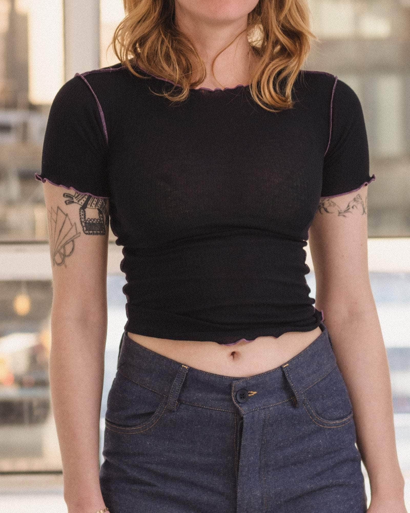 Vein Tee Shirt - Fine Organic Cotton Rib - 4