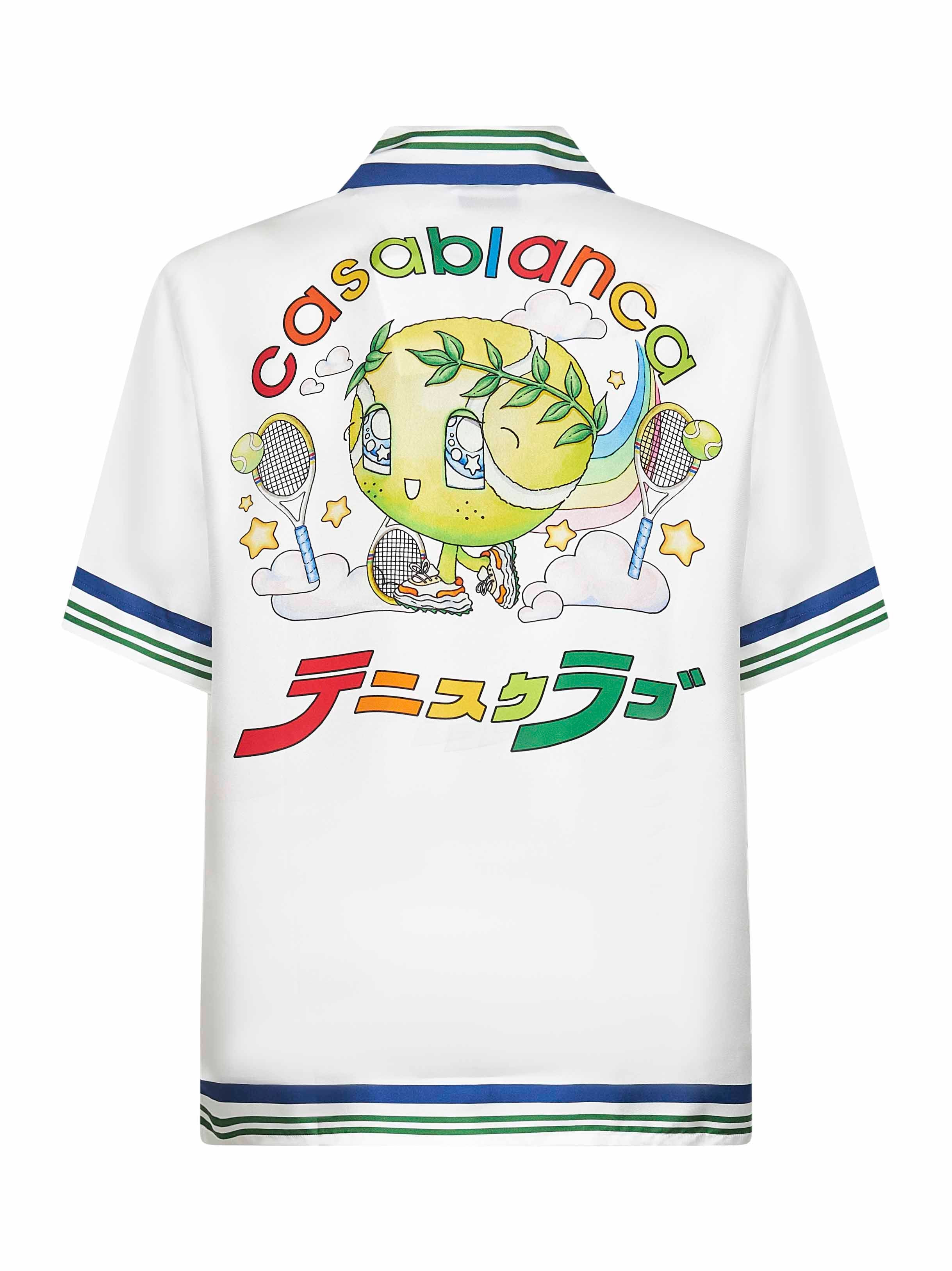 White silk twill Tennis Mascot shirt - 2