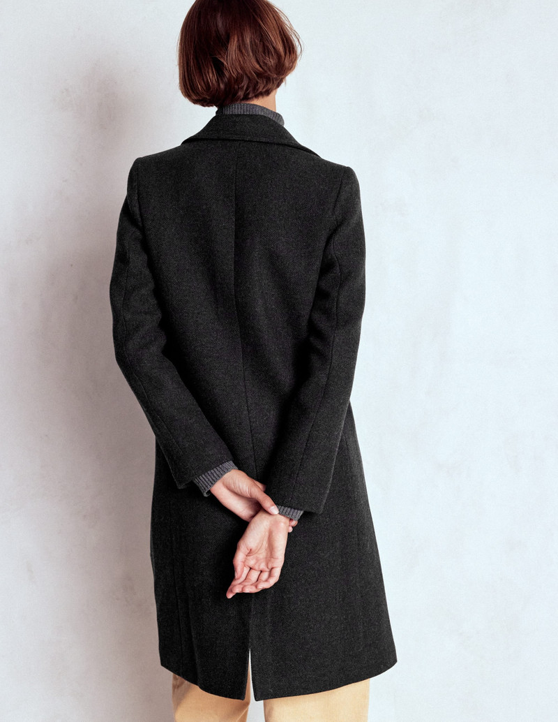 Newport Wool Coat-Charcoal Marl 4
