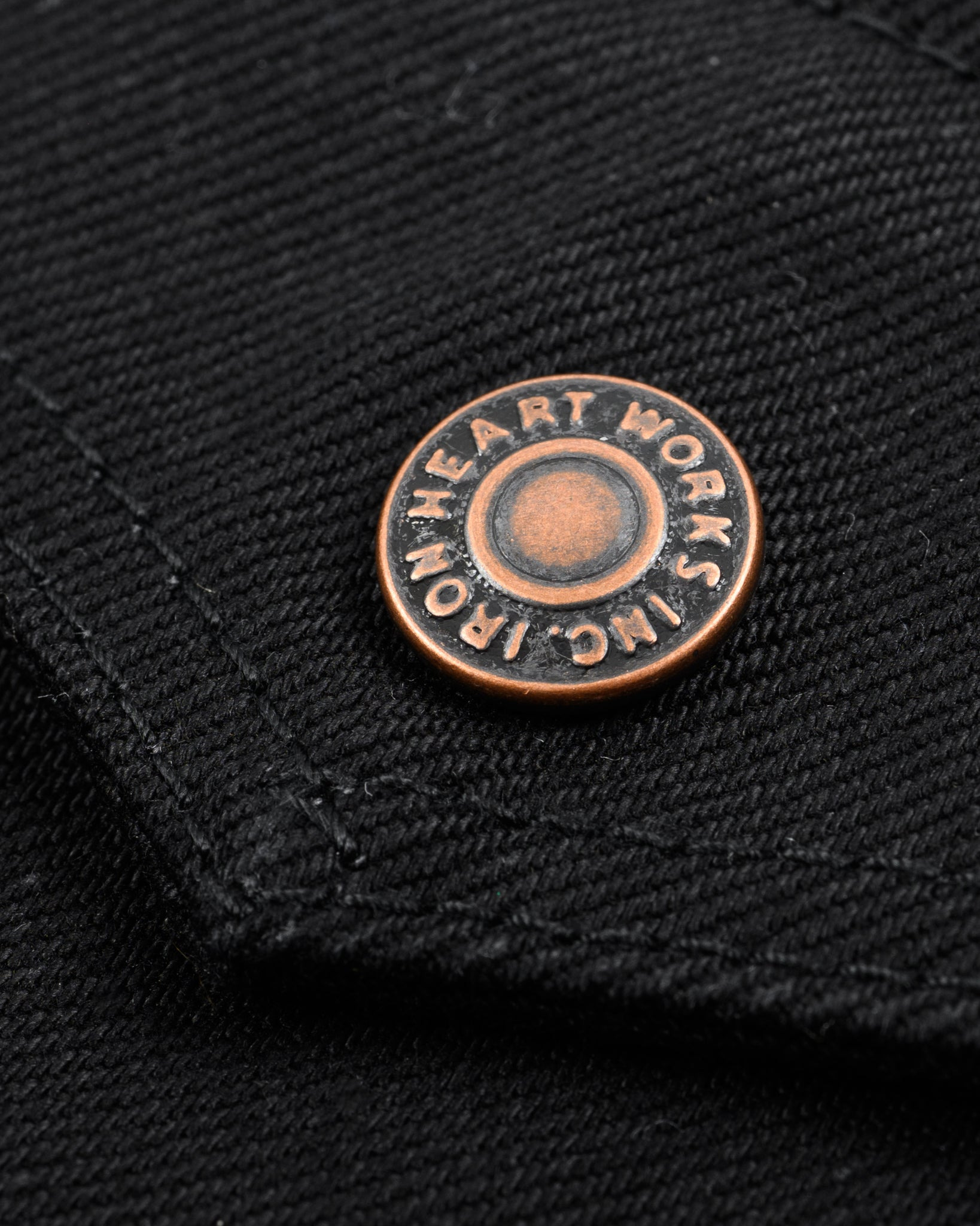IHSH-362-BLK 16oz Non-Selvedge Denim CPO Shirt - Superblack (Fades To Grey) - 15