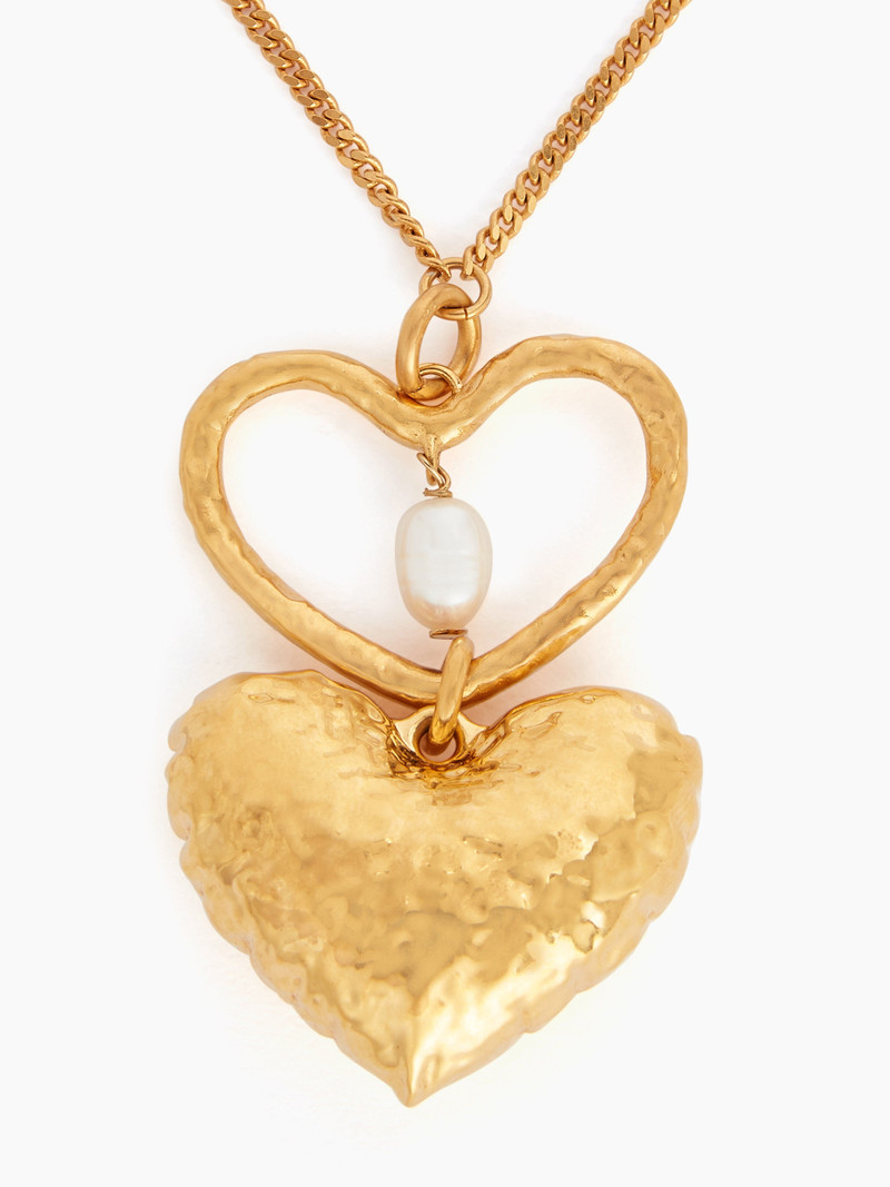 NINA RICCI DOUBLE HEART NECKLACE IN BRASS outlook