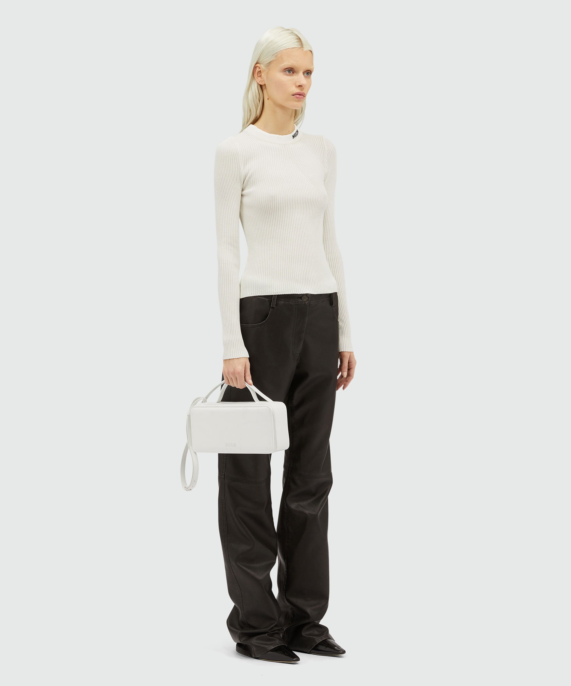 Stretch ribbed viscose sweater - 4