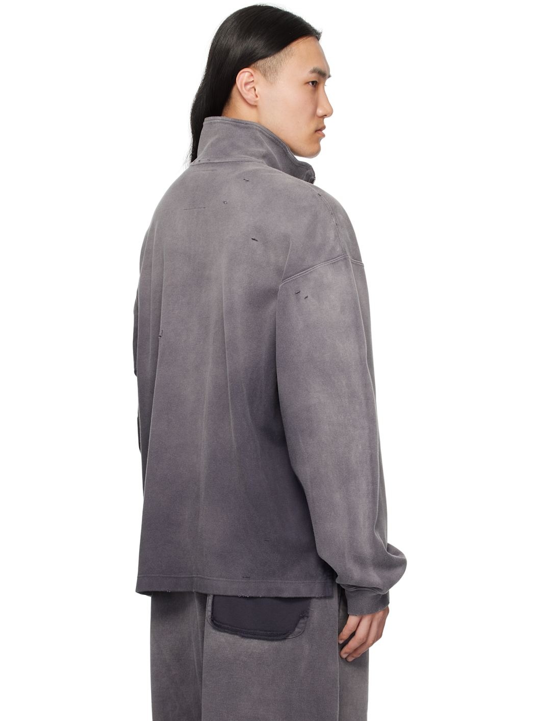 Black Sun Faded Quarter Zip-Up Sweatshirt - 3