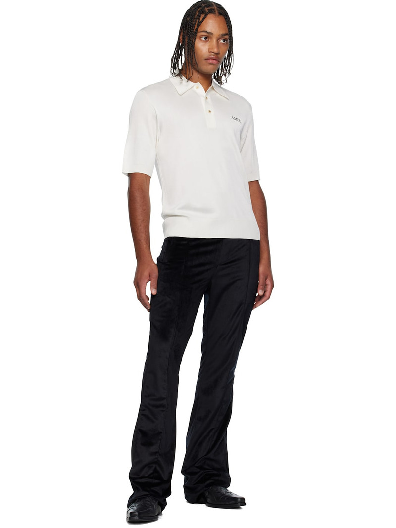 AMIRI Black Velvet Flare Track Sweatpants outlook