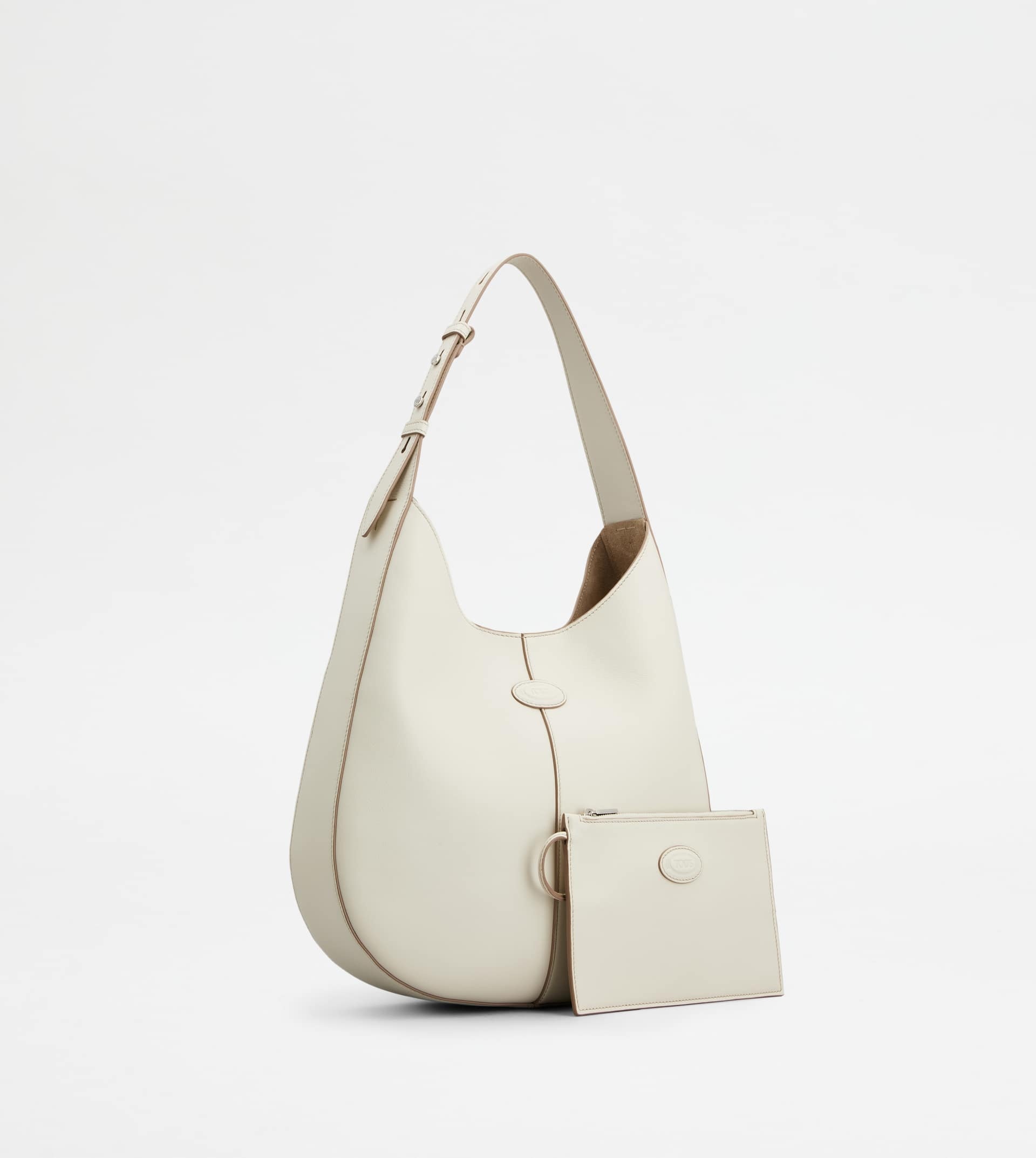 TOD'S DI BAG HOBO IN LEATHER SMALL - WHITE - 3