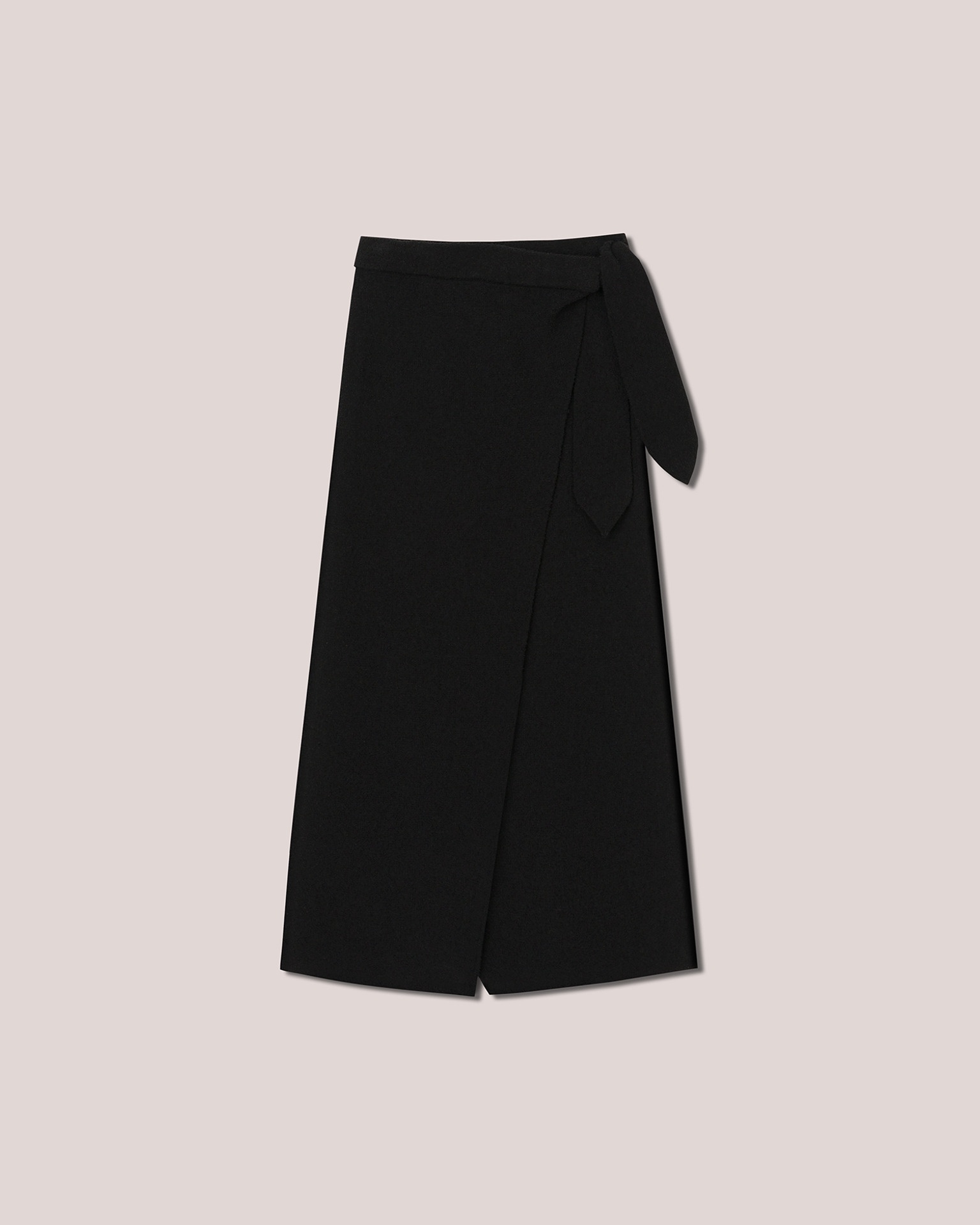 HELIA - Wrap midweight terry skirt - Black - 1