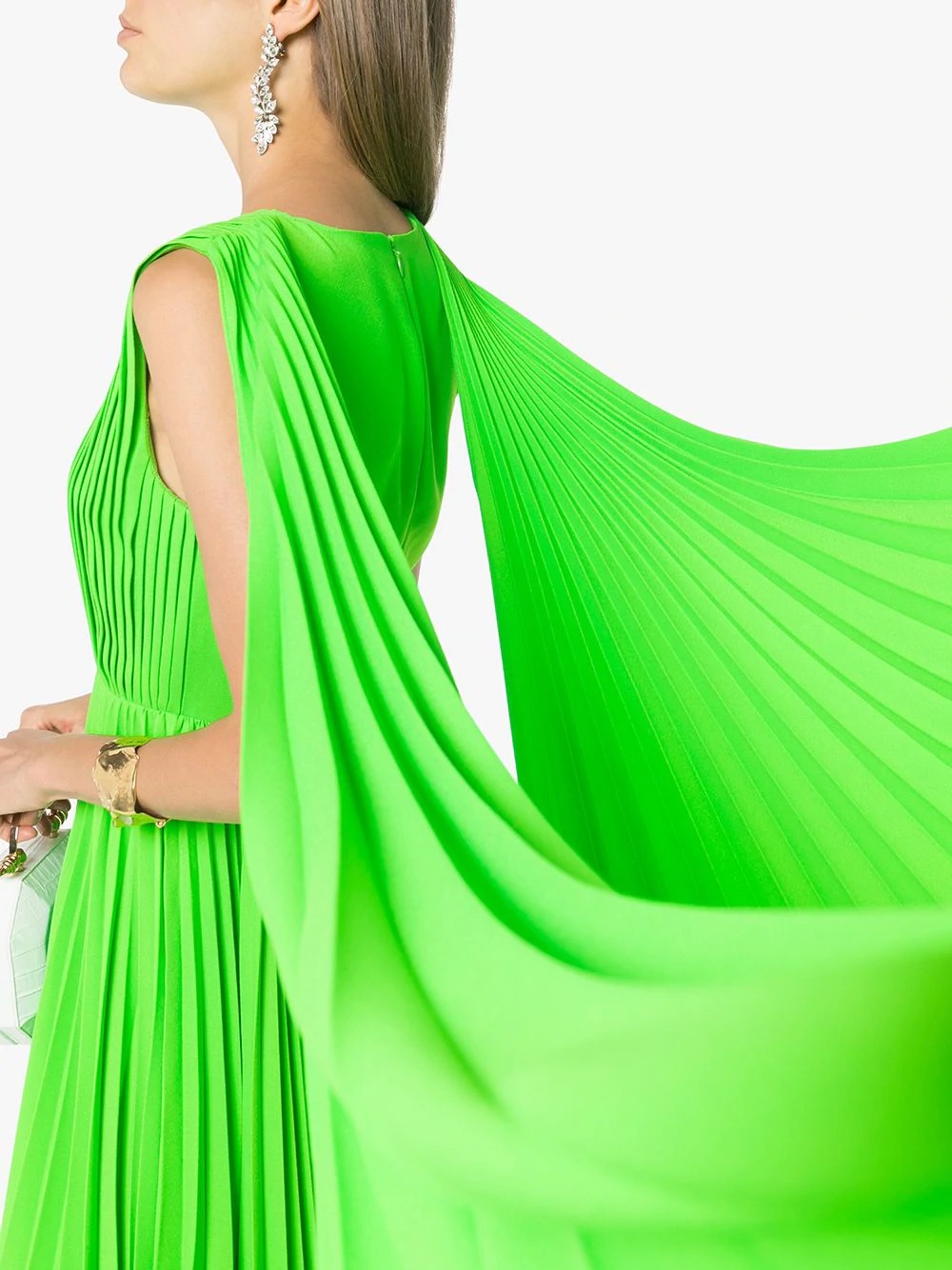 pleated caped gown - 5