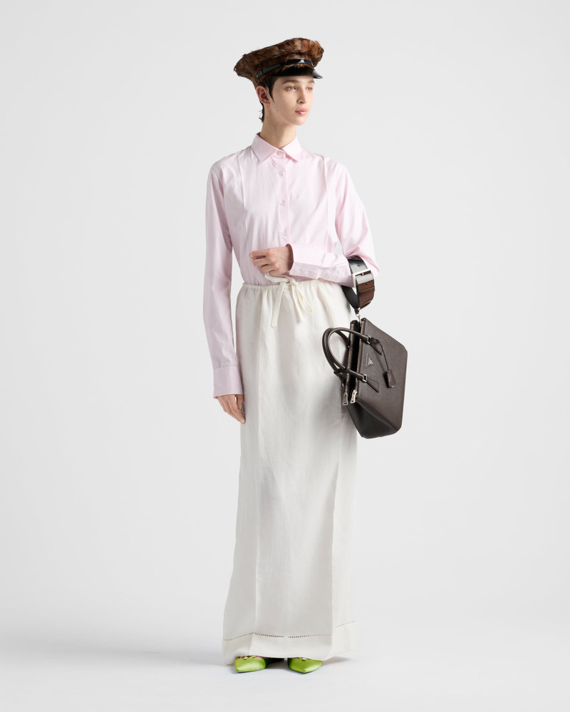 Prada Embroidered linen maxi-skirt outlook