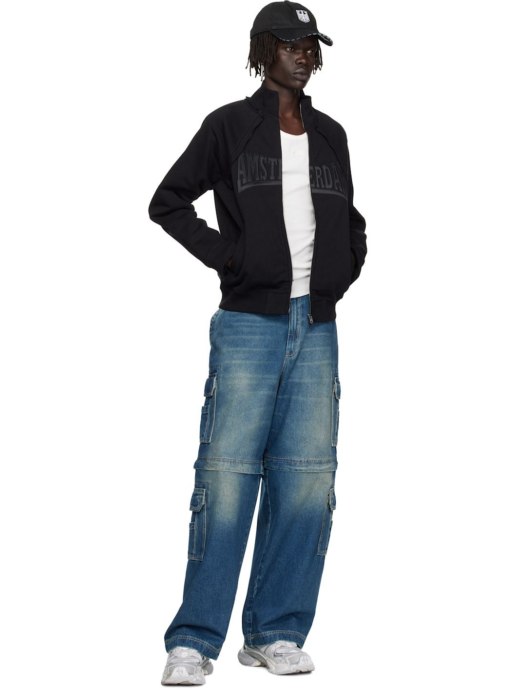 Black 'Amsterdam' Patched Zip Sweatshirt - 4
