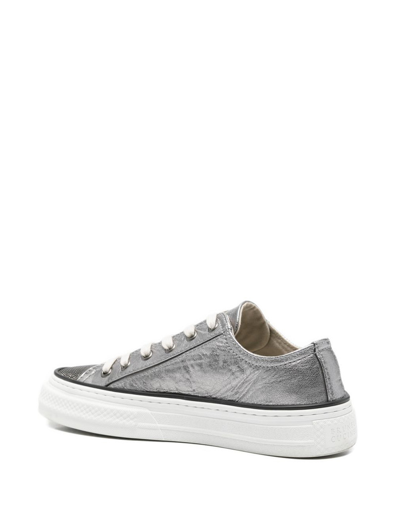 metallic lace-up sneakers 3