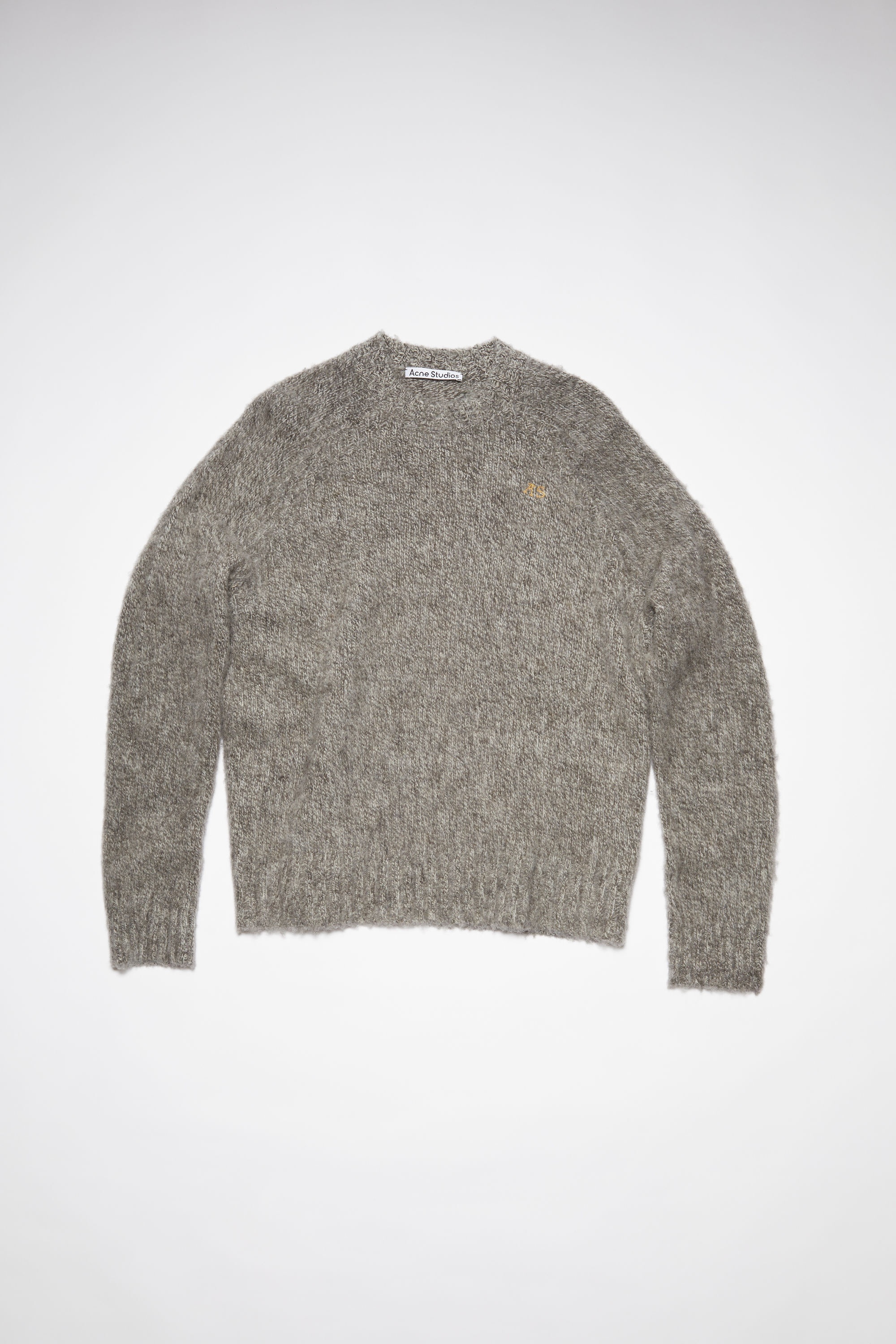 Wool crew neck jumper - Anthracite grey/off white - 6