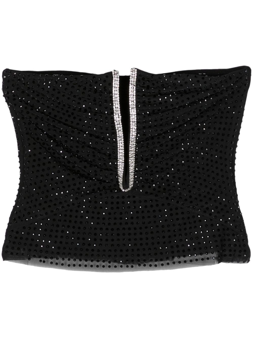 rhinestone-embellished strapless top - 1
