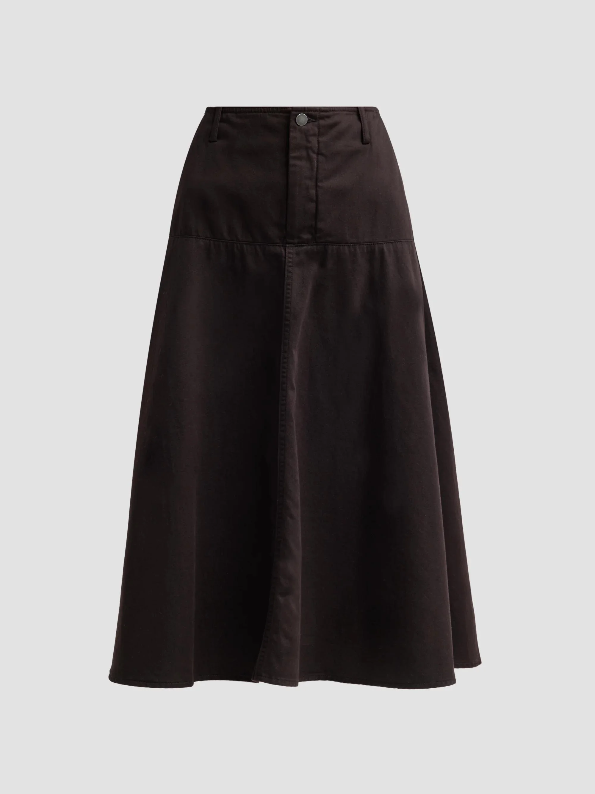 Women's Washed Cotton Drop-Waist Midi Skirt - Cinderwood - 1