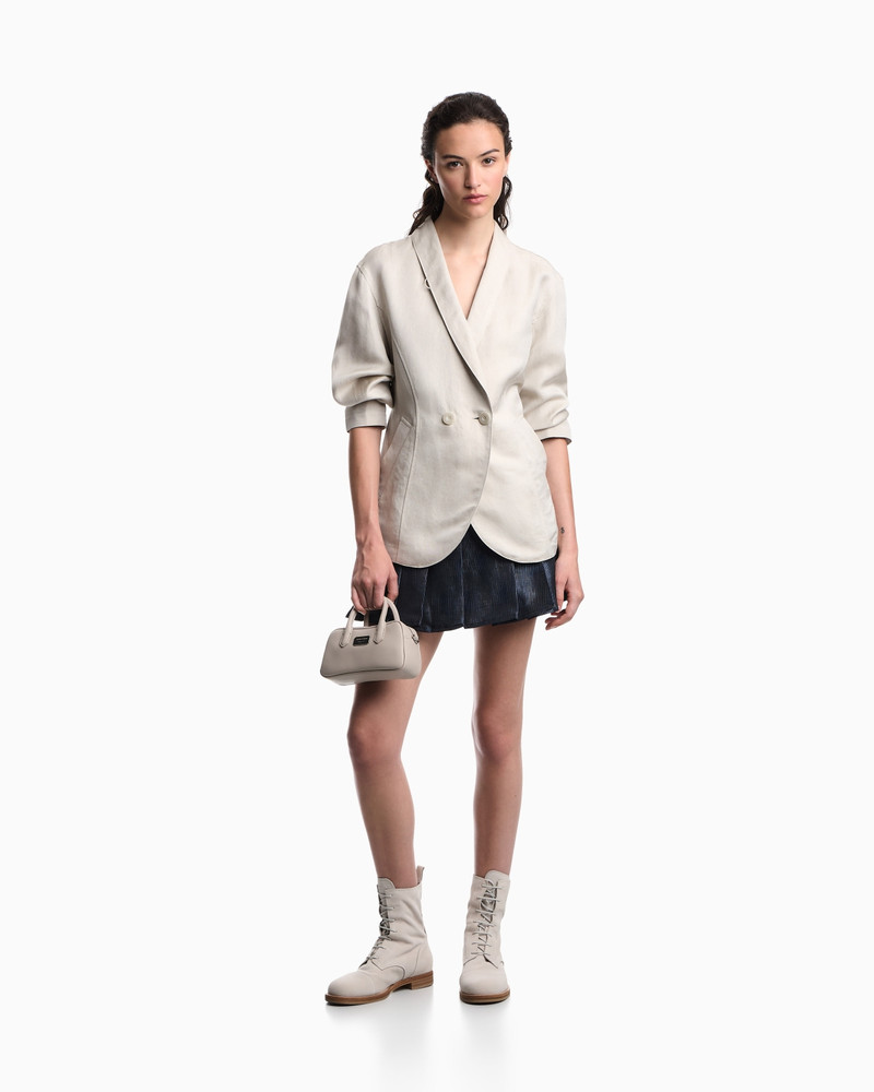 METAL-EFFECT LINEN-BLEND JACQUARD MINI CULOTTES 2