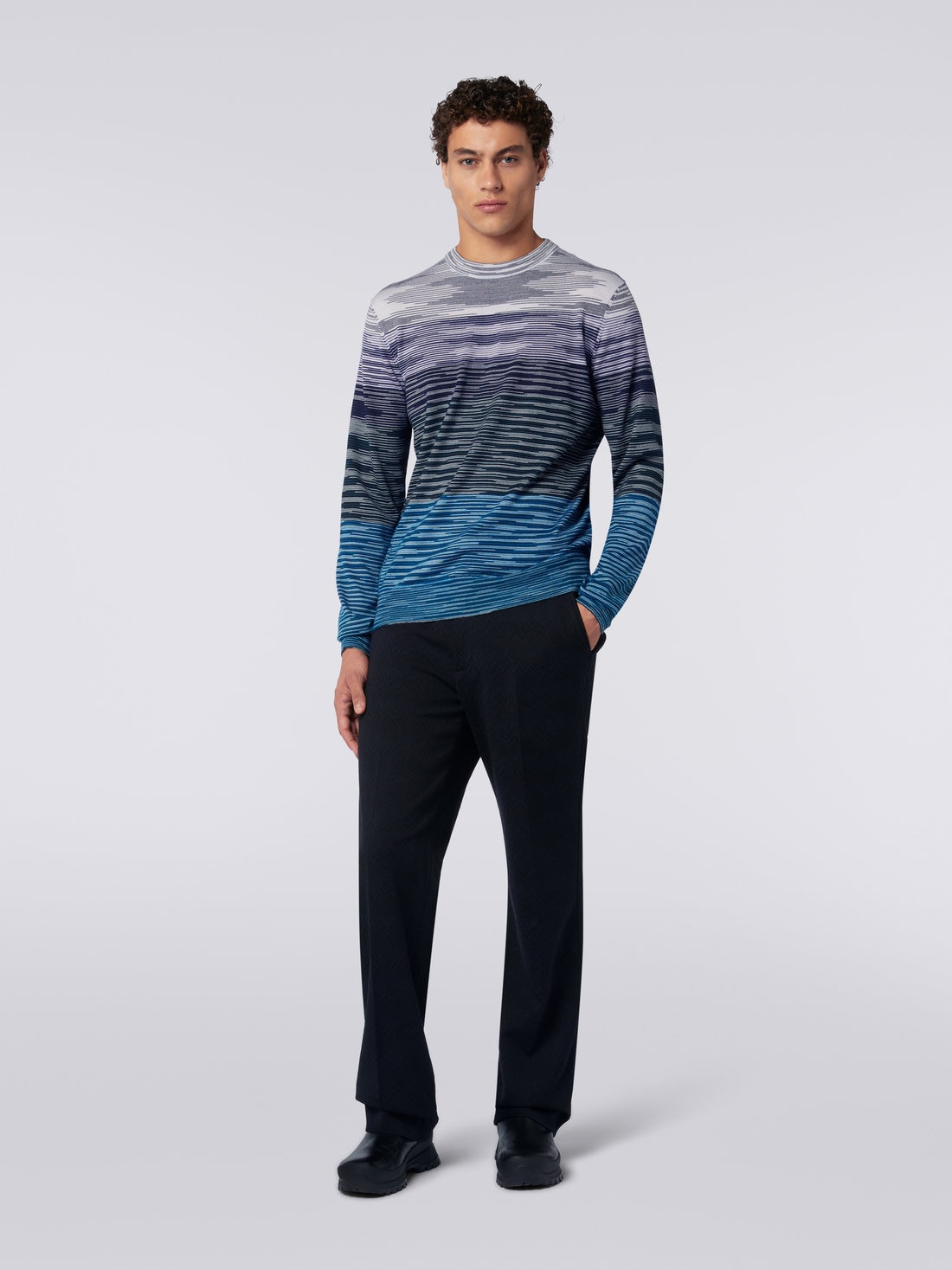 Slub wool crew-neck pullover - 2