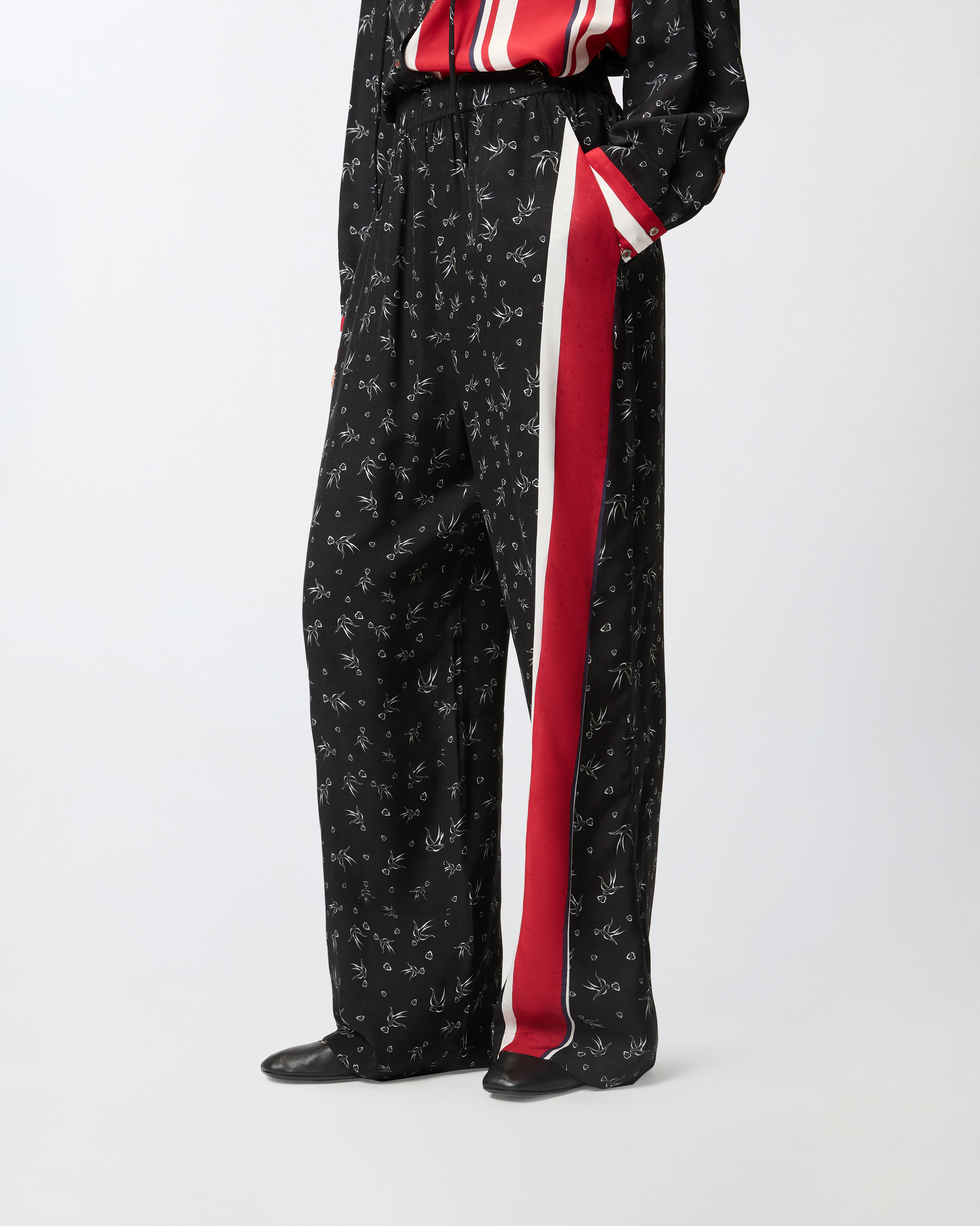 WIDE-LEG PRINTED VISCOSE JACQUARD TROUSERS - 3