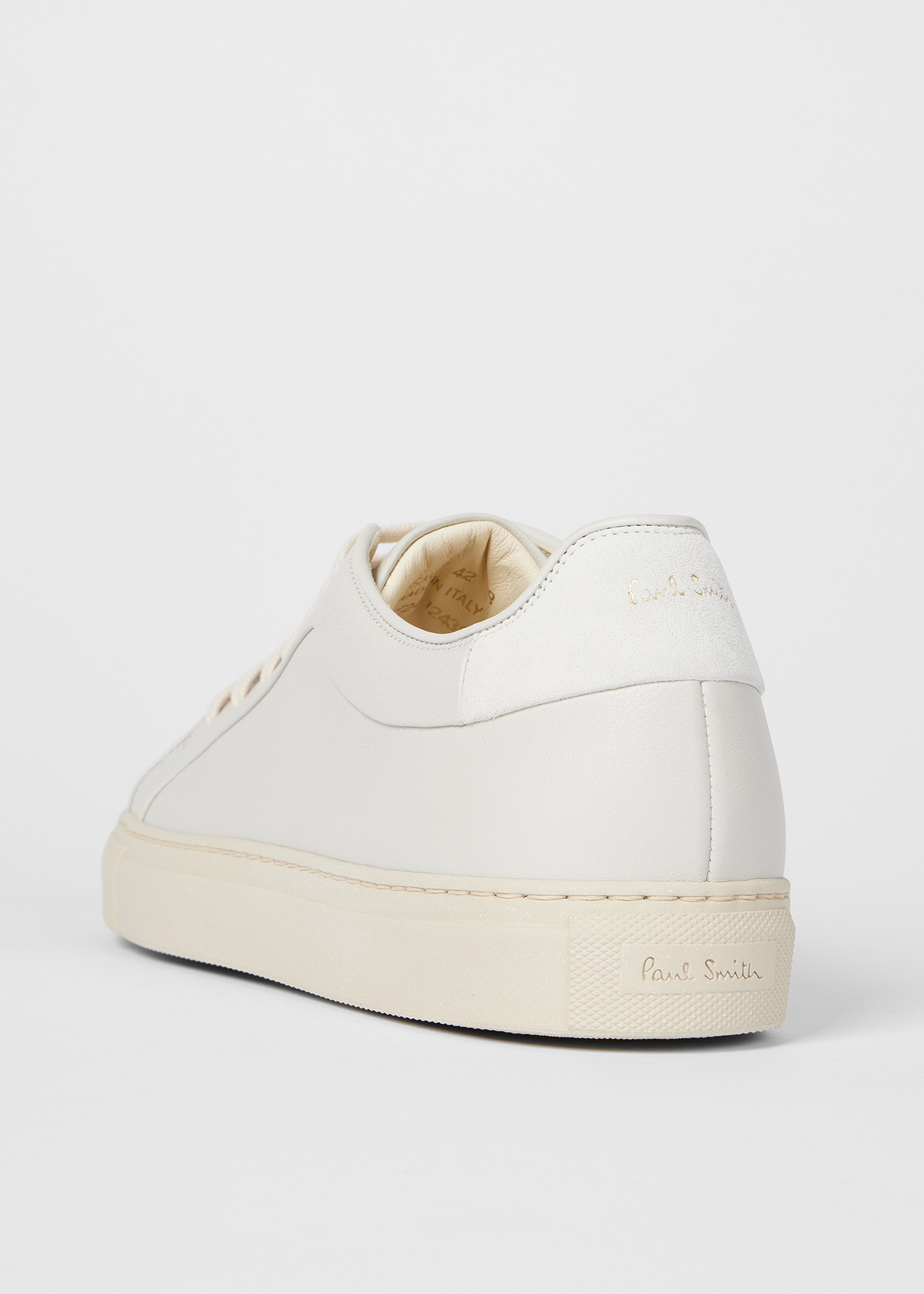 Cream White Leather 'Basso' Sneakers - 5