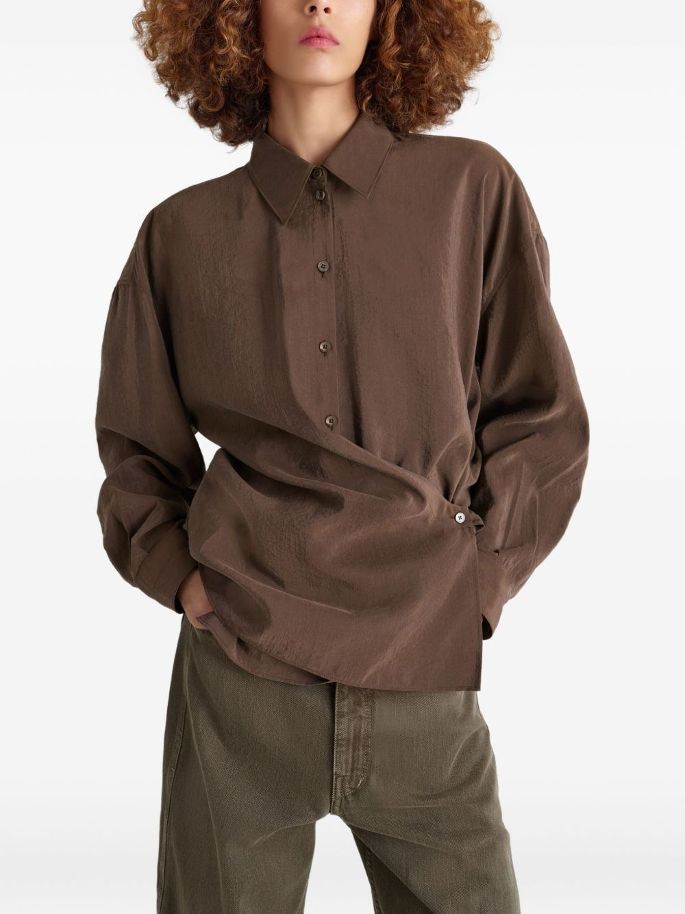 twisted collared shirt - 3